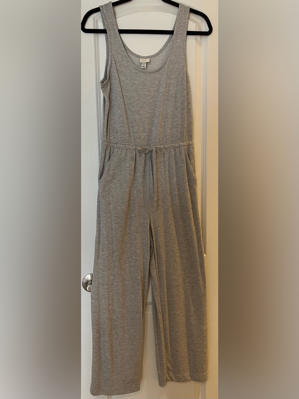 A New Day Light Grey Drawstring Lounge Jumpsuit